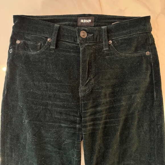 HUDSON Barbara High Waisted Skinny Ankle Jean Green Velvet Size 26 - Picture 2 of 7